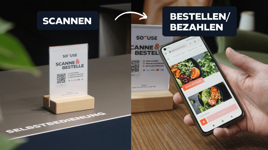 Bestellung per Smartphon &uuml;ber einen QR-Code