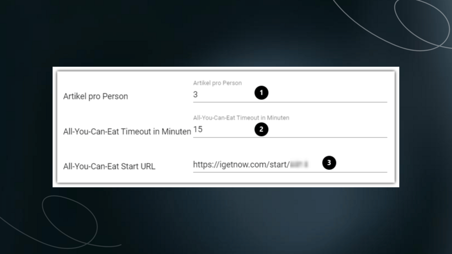 All-You-Can-Eat Menu Settings
